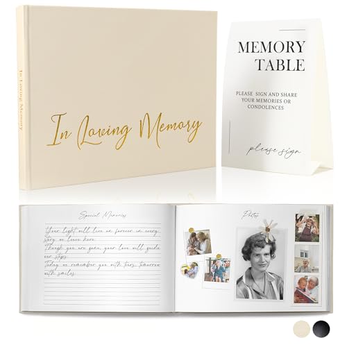 Leather Funeral Guest Book for Memorial Service Guest Book, Memor...