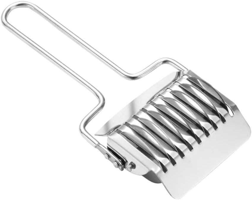Stainless Steel Noodle Maker Lattice Roller Docker Dough Cutter Home Manual Pasta Cutting Machine