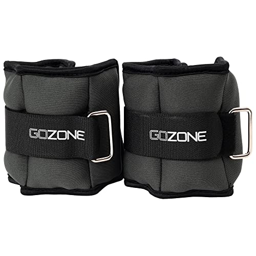 GoZone Poids de cheville et de poignet - Fermeture Velcro réglable - Facile à installer et à porter - Lots de poids amovibles - Fitness, course, jogging, Pilates et yoga - Lot de 2 - 0,9 kg chacun Cover