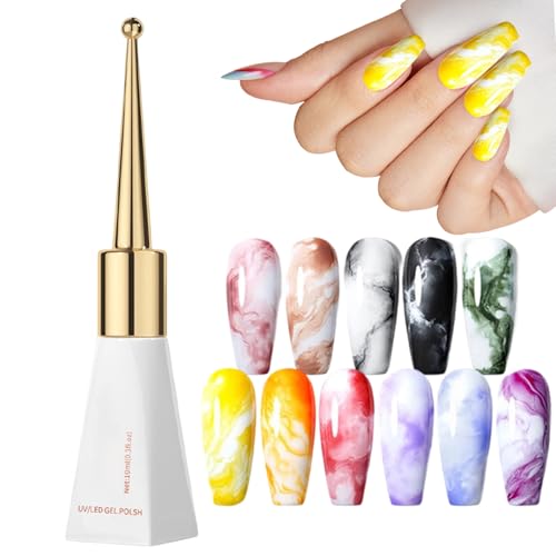 lyanny Esmalte Gel,10ml Esmalte Gel Efectos Fluidos Para Uñas - Líquido De Secado Rápido Para Pintar Moldear Arte Manicura Mujeres Niñas