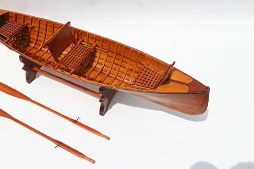 GIA NHIEN CO., LTD Wooden Model Boat, Adirondack GUIDEBOAT, Assembled, Wood color, 60x16x11 (cm), Classic, Adult, Non-Foldable - Thumbnail 2