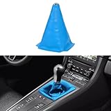 Tecledsn Car Shift Knob Dust Cover, Car Shift Boot, Leather Gear Shift Cover, Universal Car Interior Accessories Shifter Boot Cover for Most Manual/Automatic Vehicles (Blue/Leather)