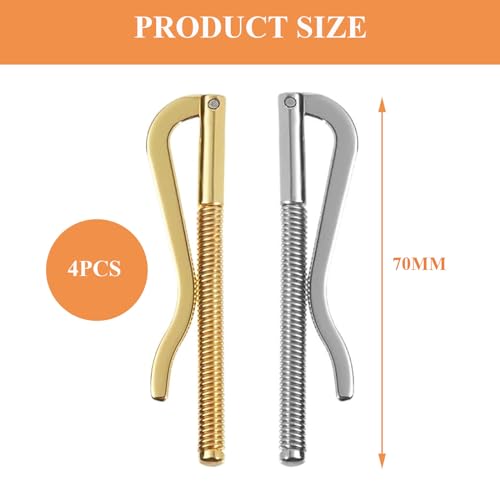4PCS 70mm Spring Money Clips, Metal Spring Money Clip Insert Bar Slim Wallet Clamp Replacement Parts for Bifold Leather Wallet Purse Credit Card Holder (Gold and Silver)4