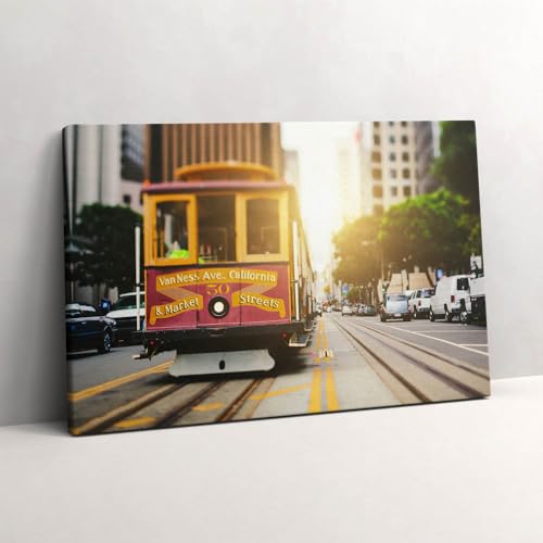 Tableau Tramway San Francisco pour Salon Toile Murale Salon Moderne 60x40