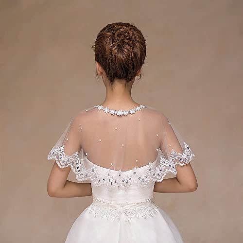 Lace Embroidered Shawl Bridal Evening Wrap Bridal Wedding Cape Shawl Cape Capelet Bolero Flapper Cover Up3