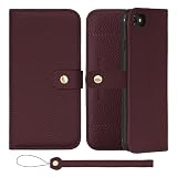 HANATORA for iPhone 8 7 SE3 SE2 (第3世代 第2世代) ケース 手帳型 本革 スマホケース スマホ スタンド ストラップ 付き シュリンクカーフレザー ベルトあり マグネットなし ワイン H1SPB-8SE-Wine ギフト 誕生日 女性 男性 彼女 お母さん お父さん 人気商品 30代 40代 50代 60代 70代