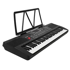 Piano à clavier 61 touches, Piano à clavier électrique professionnel Piano à clavier numérique portable avec microphone câble audio support pour partitions pour enfants et adultes - Les Beatles, Paul McCartney, John Lennon, RIngo Starr, George Harrison