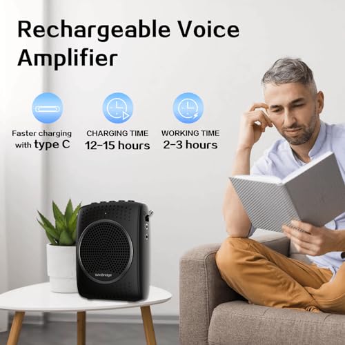 Conjunto de microfone e alto-falante amplificador de voz ultra portátil - Mini sistema PA recarregáv
