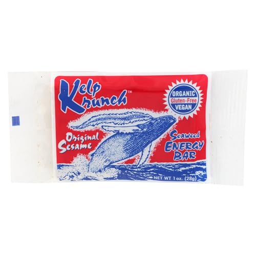 Maine Coast Sea Vegetables Kelp Krunch Original Sesame Bars, Organic Sesame Seed Snacks, Crunchy Seed Bars with Wild-Harvested Kelp, Gluten-Free, Dairy-Free, Vegan, 1 oz, 1 Piece