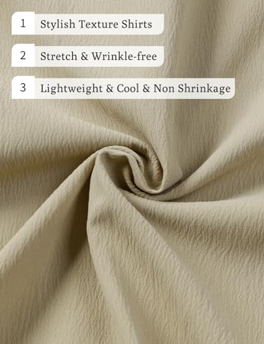 Image of JEMITOP Mens Stretch Wrinkle Free Texture Shirts