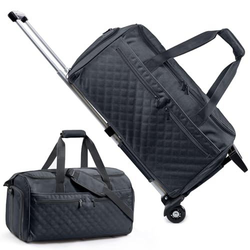 ELCUPA Garment Bags for Travel with Wheels- Carry on Garment Duffle Bag for Men Women