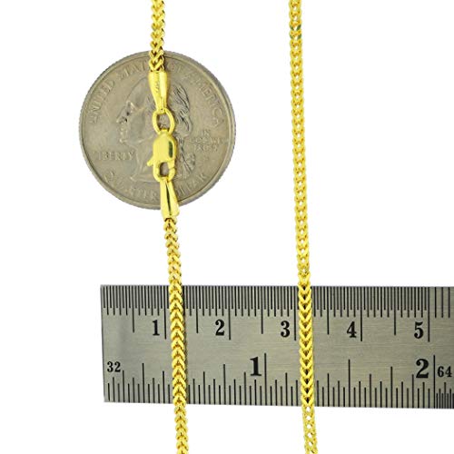 Nuragold 14k Yellow Gold 1.8mm Franco Wheat Spiga Foxtail Chain Pendant Necklace, Mens Womens Lobster Clasp 14" 16" 18" 20" 22" 24" - Image 5
