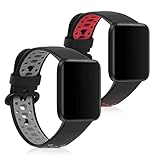 SET DE RECAMBIOS: Con este kit de 2x correa para reloj inteligente podrás darle una nueva vida en color negro / gris / negro / rojo a tu smartwatch siempre que te apetezca.