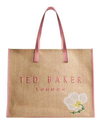 Ted Baker shopper bag Floraff Floral Raffia Icon Bag Pink beige