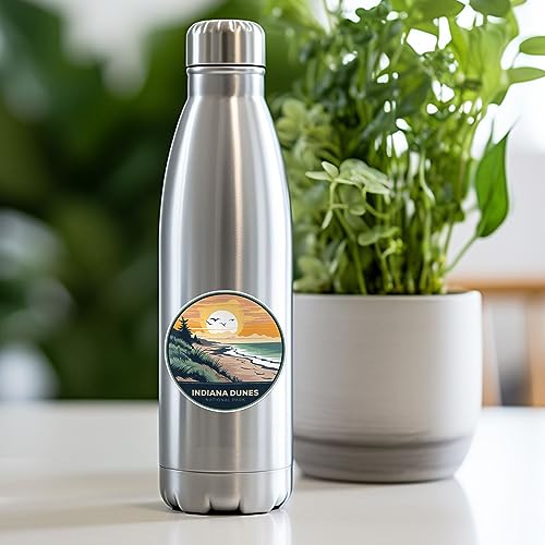 Image of Indiana Dunes National Park Sticker - Waterproof Vinyl Decal for Car Bumper, Laptop, Luggage, Water Bottle, Wall, and Window, Size - 3'' X 3''