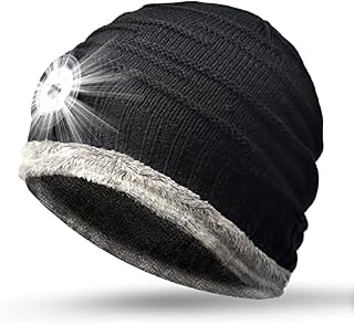 Mens Gifts LED Hat Beanie - Christmas Stocking Fillers for Dad Hat Beanie with Light Secret Santa Gifts for Men Women Him Torch Hat Christmas Valentines Secret Santa Gifts for Cycling Fishing Running