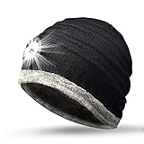 Coole Geschenke für Männer & Frauen: Haoruey Mütze mit Licht Hut verfügt über eine wollige Mütze und LED-Licht, nicht nur warm halten, sondern auch die Hände frei Beleuchtung. XMAS Geschenke Beanie LED Licht Hut kommt mit Geschenkverpackung ist eine ungewöhnliche personalisierte erstaunliche Geschenke für Papa, Männer, Frauen, Freunde an Weihnachten, Geburtstag. Secret Santa Geschenke Hut geeignet für Laufen, Angeln, den Hund zu Fuß, Radfahren