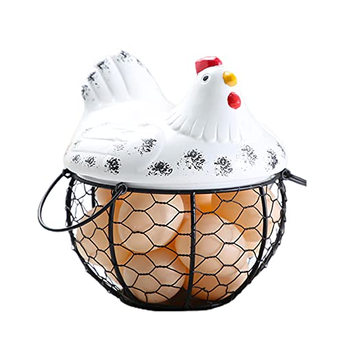 Panier De Rangement Œufs En Fil Métallique Forme Poulet - Décoratif Et Multifonction Cuisine
