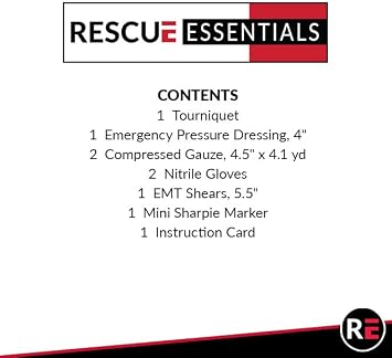 Rescue Essentials Bleeding Control Public Access Nylon Kit - Single