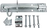 Merriway BH04255 2 A Brenton Type Heavy Duty Galvanised Rust Proof Padbolt Including Fittings, 200 mm, 8 inch, Silver