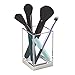 mDesign Plastic Bathroom Vanity Counter Organizers, Dispenser Pump, Toothbrush Stand, Storage Jar, Soap Dish, for Cotton Swabs, Toothpaste, Makeup, Lumiere Collection, Clear/Brushed Chrome
