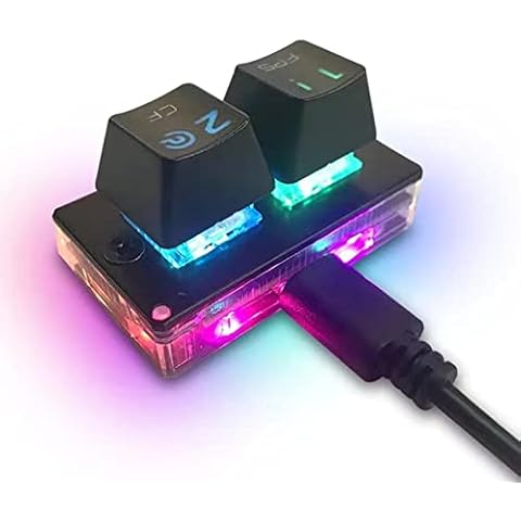 tinysiry K2 Hot Swap Game Keyboards, Mini 2-key Keyboard RGB Backlight Replacement Portable Mini Mechanical Keypad, Replacement Computer Accessories Black Cover