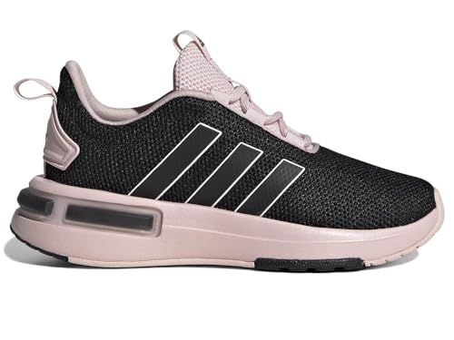 adidas Tênis infantil Racer Tr23 (criança pequena), preto/rosa arenoso/branco, 18
