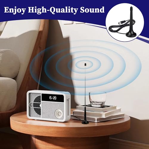 Antena Dab FM Wewnętrzne radio teleskopowe z podstawą magnetyczną i złączem typu F, 75 Ohm 3 M kabel, odbiorniki audio, stereo, systemy kina domowego, stabilny odbiór sygnałów