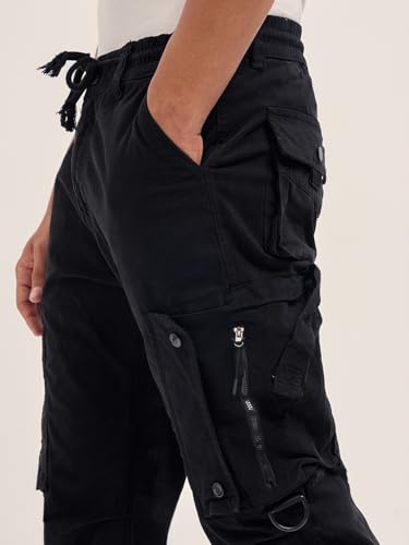 Image of Men's Green Solid Regular Fit Casual Cargo