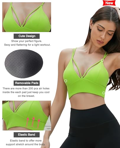 Image of MotoRun Bralettes for Women, Strappy Sports Bra Push up Bralette Sexy Bras Rave Top