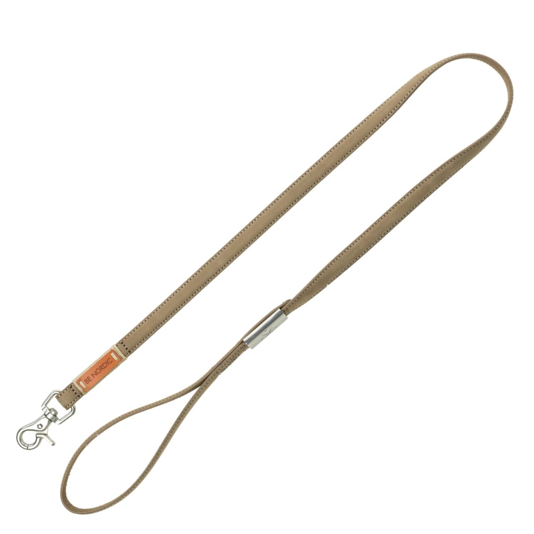 TRIXIE Hundeleine aus Leder BE NORDIC Leine Leder M-L, 1,00 m 20 mm in sand - Lederleine für Hunde mit nordischem Charme - für mittelgroße bis große Hunde - 17411