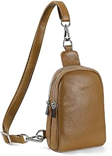 befen Fanny Pack Crossbody Bags for Women, Small Sling Bag Cross Body Cell Phone Purse Genuine Leather Chest Bag fit Ladies, Teen Girls or Students