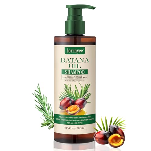 Batana Oil Shampoo, Hair Growth Shampoo for Thinning Hair & Hair Loss Treatment - Organic Rosemary, Sulfate-Free Formula with Biotin & Keratin to Reduce Shedding, Thicken Hair For Men & Women10.1oz