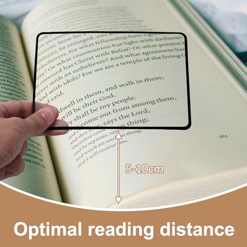 Mynoozi 4Pcs Full-Page Magnifying Glass for Reading 3X Magnifying Glass for Reading Perfect Handheld Magnifier for Reading Small Print Books - Image 3