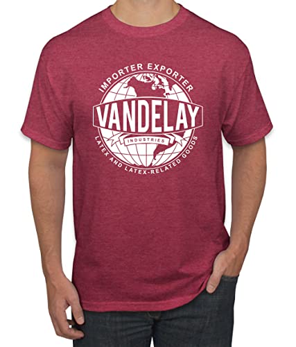 Vandelay Industries Shirt Latex-Related Goods Pop Culture Men's Graphic T-Shirt, Vintage Heather Red, Large