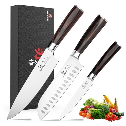imarku 3 Pieces Knife Set, Japanese High Carbon Stainless Steel Chef Knives