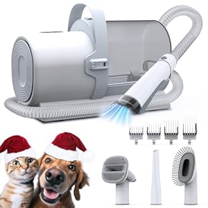 Dog Grooming Vacuum, Pet Vacuum Grooming Kit,11000Pa Powerful Dog Hair Vacuum, 2.5L Large Capacity Pet Hair Vacuum with 4 Grooming Tools, Low Noise Pet Grooming Vacuum for Dogs and Cats, PG50