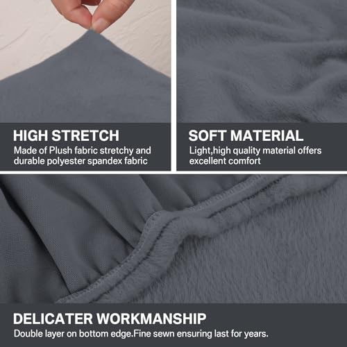 Teynewer Sofa Seat Cushion Cover, Sofa Cushion Slipcovers Stretch Velvet - Image 3