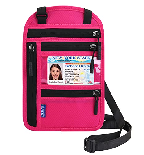 Image of Neck Wallet Lightweight RFID Blocking Waterproof Travel Pouch Passport Wallets for Women Men
