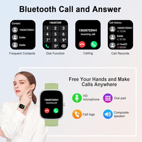 Smart Watch for Men Women (Answer/Make Call), 2024 HD 1.91"Smartwatch Fitness Activity Tracker, 110+ Sports IP68 Waterproof, Heart Rate/Sleep Monitor/Pedometer/Calories, Fitness Watch for Android iOS - Image 4