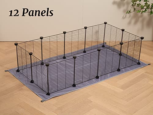 Luriva Diy Guinea Pig Cage With Mat, Small Animal Playpen With Mat, Pet Playpen, Rabbit Cage, Small Animal Cage, Puppy Dog Playpen, Indoor Outdoor Metal Wire Yard Fence,12 X 12 Inch, 12 Panels, Black #TOP1