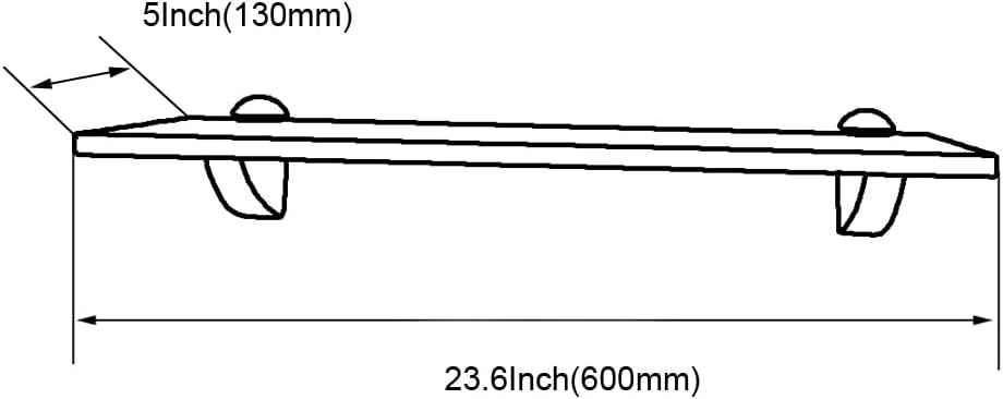 XVL Bathroom Glass Shelf 23.6 Inch Tempered Glass Storage Brushed GS3001AX