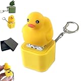 Duck Quacking Fidget Toy, Fun Stress Relief Toy with Led Lights, Cute Duck Quacking Keychain, Adults Keyboard Clicker, Ideal for ADHD and Autism (Duck Quacking)