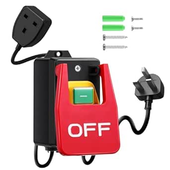 Single Phase On/Off Switch, 220V to 250V Emergency Stop Switch with UK ...