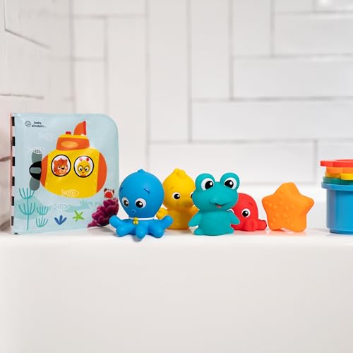 Image of Baby Einstein Ocean Explorers Opus Bath Pals 11-Piece Gift Set, Waterproof Bath Book, Bath Cups, Animal Shape Bath Toys for Baby and Toddler, Ages 3 Months and Up