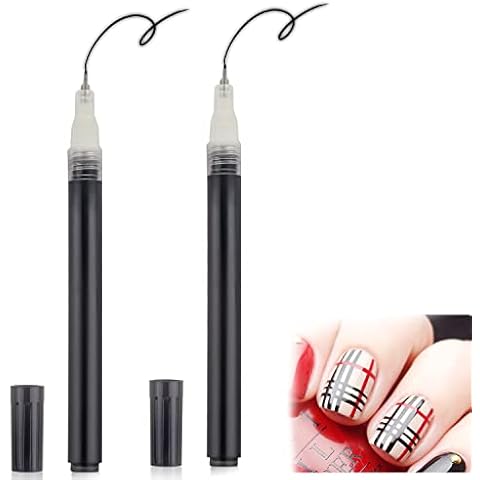LYroo Nail Art Liner Pen,Black & White Nail Graffiti Pens for Nail Art Supplies(2 Count) Cover
