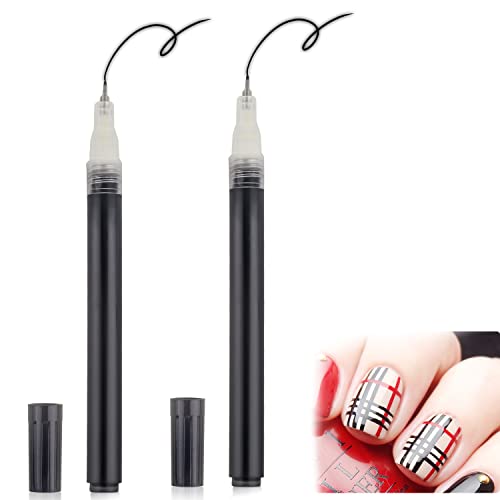 LYroo Nail Art Liner Pen, Black Nail Graffiti Pens for Nail Art Supplies(2 Count)