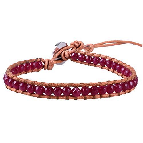 Image of KELITCH Turquoise Beaded Wrap Bracelets Bangle Handmade Charm Chain Strand Bracelet For Women