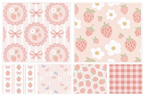 Deorfuy Strawberry Swedish Dishcloths for Kitchen - 6PCS Strawberry Swedish Cloths for Washing Dishes, Berry Style Reusable Dish Towels Gifts, Washable Cleaning Sponge Gifts Quick Drying