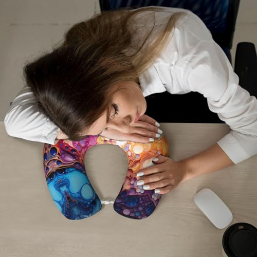 Almohada de viaje espuma memoria forma U multicolor miniatura 6